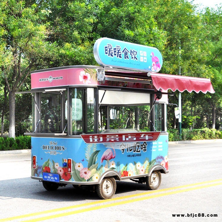 鏡面小吃車|國產(chǎn)電動(dòng)小餐車|四輪電動(dòng)餐車廠家|面食餐車|街景店車加工