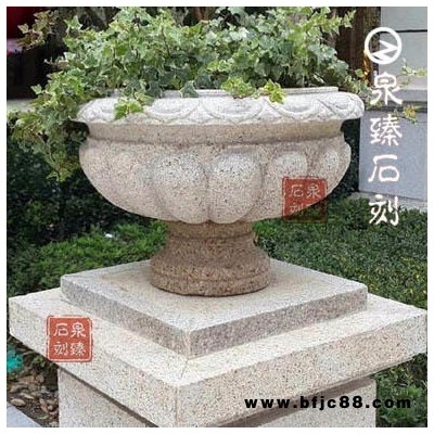 福建廠家黃金麻花缽石雕，房地產(chǎn)小區(qū)石雕花盆