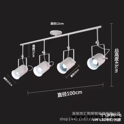 餐廳等重點照明專用吸頂式射燈二頭 復古裸機外殼 可裝3w-35w