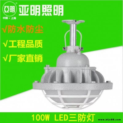 led三防燈 100W上海亞明三防led燈  水泥廠防塵LED燈廠家