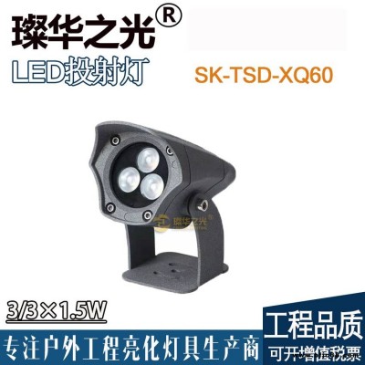 璨華照明SK-TSD-XQ60 LED投光燈3W5W新款圓形投射燈戶外防水景觀小射燈