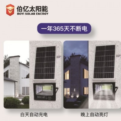 太陽能燈 聚寶盆戶外100W感應充電LED防水投光燈家用太陽能泛光燈