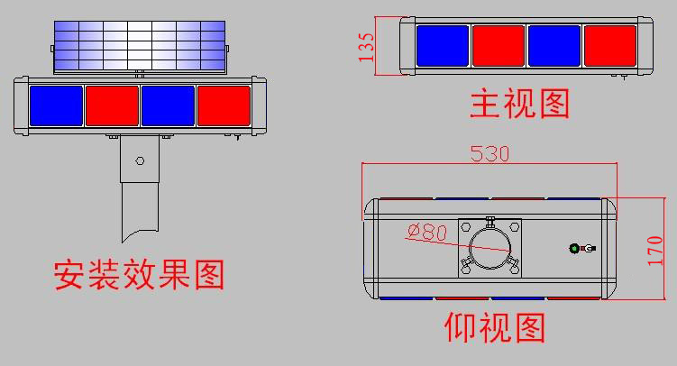 廠家直銷一組四面爆閃燈 太陽能警示燈 高質量爆閃燈道路LED燈示例圖12