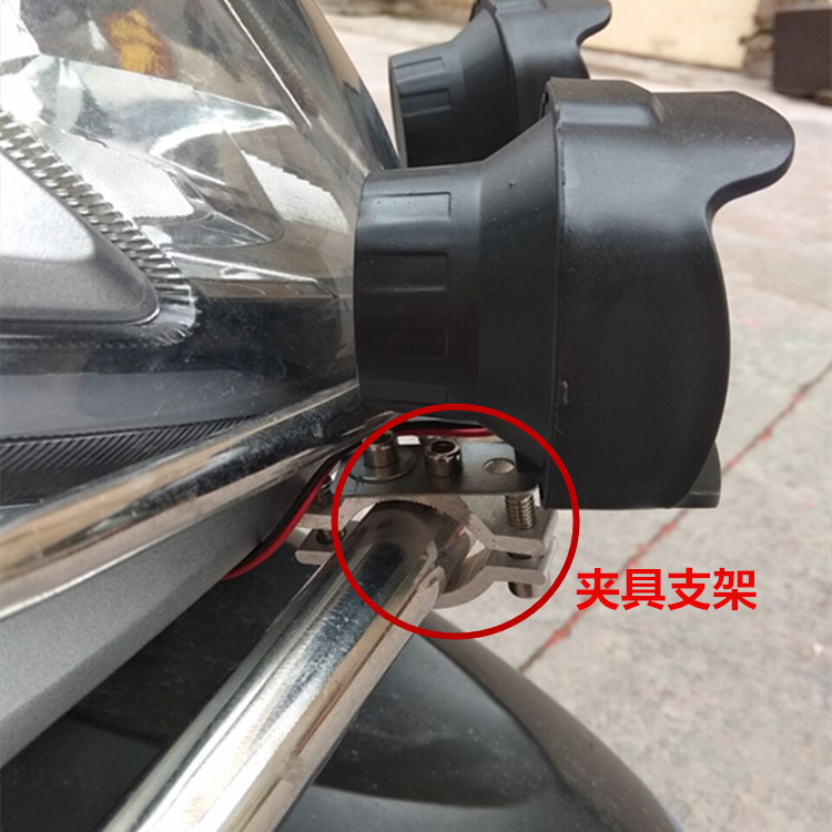 摩托車燈改裝燈電動車led燈泡射燈12v48伏60v72V80v外置防水9燈珠示例圖4