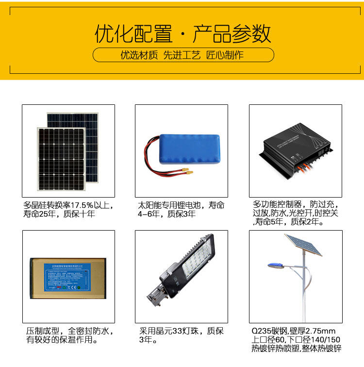 衡水6米太陽能路燈廠家 新農村路燈6米接電led燈	 鋰電池太陽能路燈