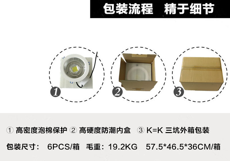 嵌入式射燈 開孔200MM 40W 50W 60W 80W 鋁支架安裝射燈示例圖11