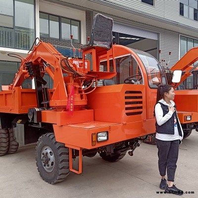 廠家定制農用隨車挖 河道清理運輸專用挖機 后驅式挖掘裝載機