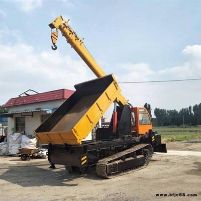 鴻信園林移樹履帶隨車吊 山地履帶自卸式隨車起重機 農用隨車吊