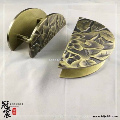 酒店玫瑰金不銹鋼拉絲圓管玻璃大門拉手廠家報(bào)價(jià)