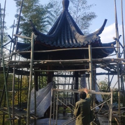 古建仿古亭 仿古建筑木質涼亭  古建筑涼亭 仿古亭子 實木 戶外木亭子