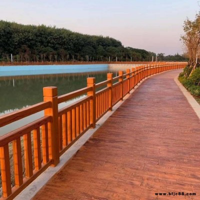 防腐水泥仿木地板 福淼 戶外棧道水泥仿木地板 河道仿木地板