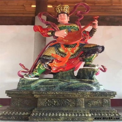 鴻緣法器 寺廟大型佛像鑄造 樹脂彩繪四大天王佛像 佛教四大護法佛像 樹脂佛像定做批發