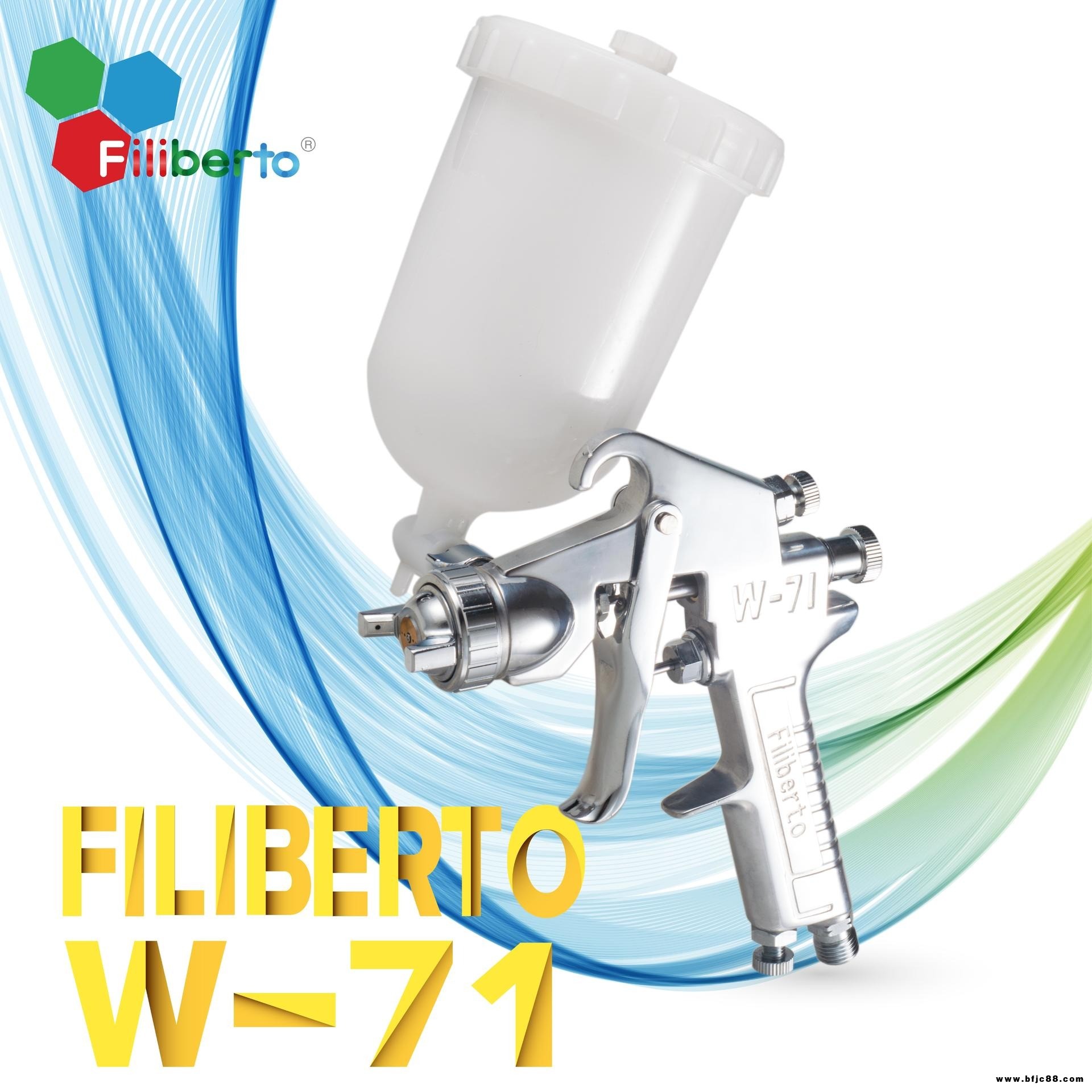 美國 Filiberto菲利貝托W-71G上壺手動噴槍 重力式噴槍 氣動家具漆油漆噴漆槍 面漆油漆噴漆槍 uv光油噴槍