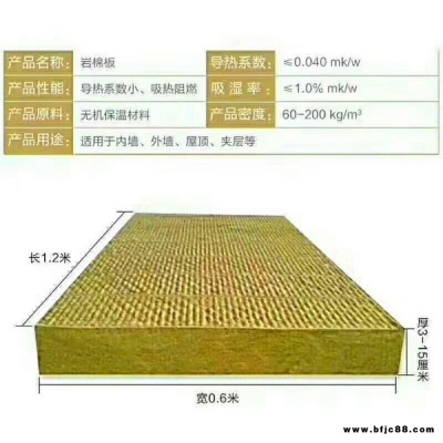 70mm厚保溫隔熱A級防火巖棉板  30mm厚外墻保溫巖棉板  江蘇宿遷 50mm厚A級防火保溫隔熱外墻巖棉板