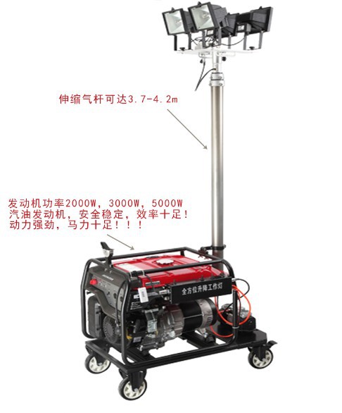 全方位便攜式遙控自動升降工作燈 移動照明車投光燈 本田發動機示例圖8