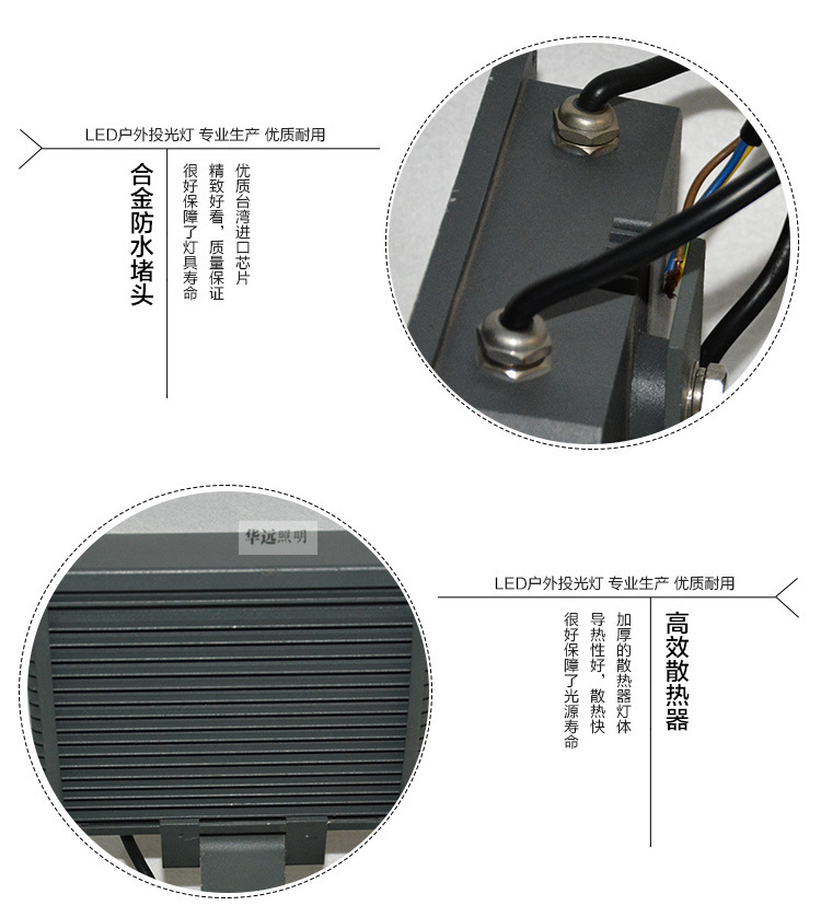 LED投光燈 隧道燈12W泛光燈戶外防水 廠家直銷貨源示例圖13