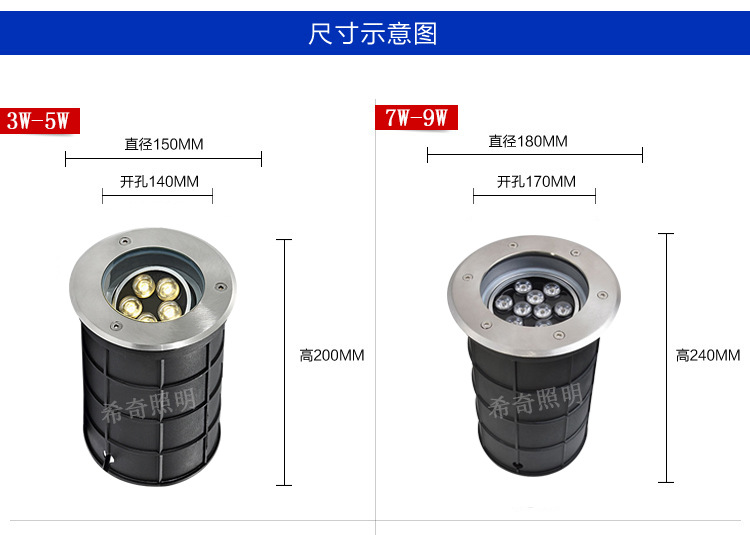 地埋燈led戶外防水可調角度埋地射燈圓形廣場地燈草坪庭院景觀燈示例圖9