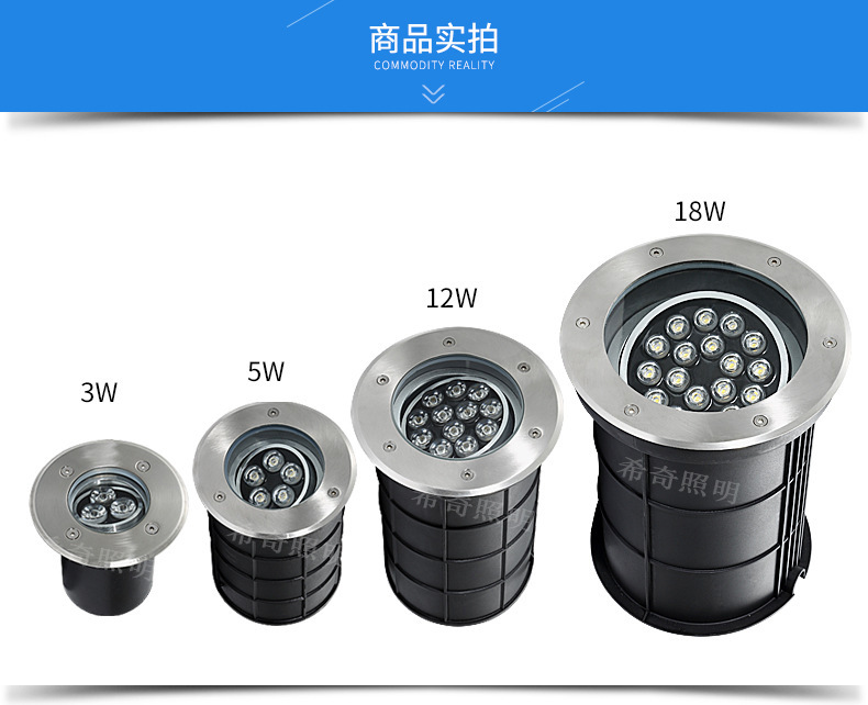 地埋燈led戶外防水可調角度埋地射燈圓形廣場地燈草坪庭院景觀燈示例圖11