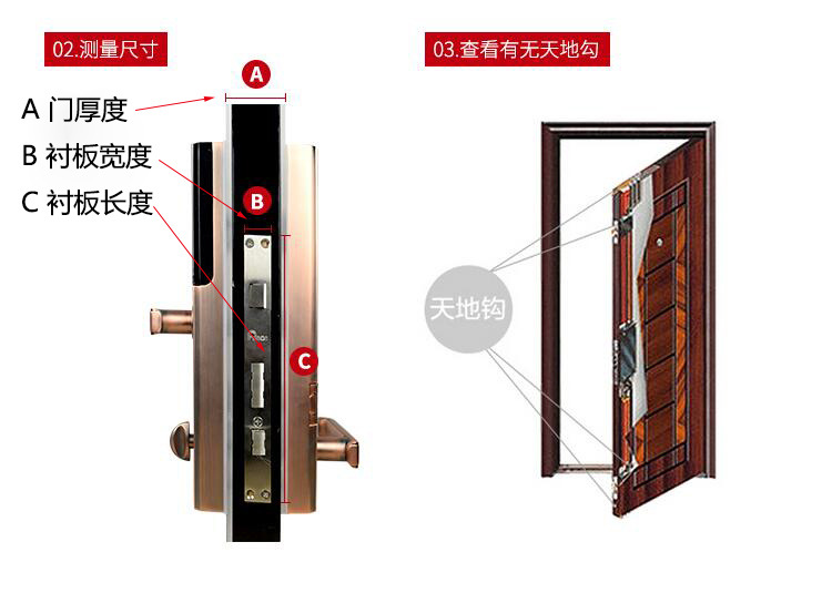 指紋密碼鎖 智能家用電子防盜門鎖 左右開通用型刷卡古銅門鎖示例圖5