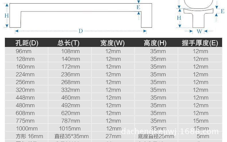 不銹鋼128櫥柜拉手家具小拉手拉絲方形直角焊接中美歐式201 304示例圖9