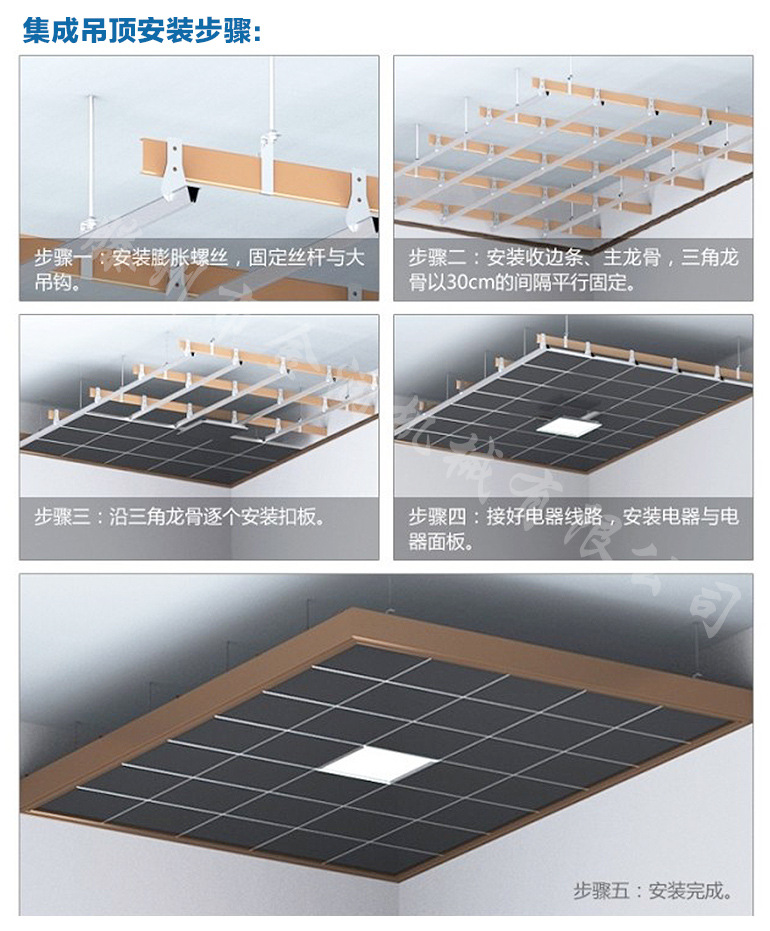 現貨銷售天花板吊頂 集成吊頂鋁扣板 300<i></i>x300廚衛抗油污集成吊頂示例圖17