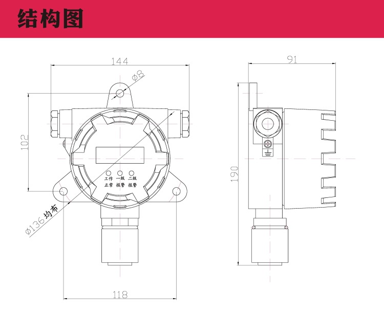 數(shù)碼管氣體檢測變送器 廠家直銷 氣體變送器示例圖3