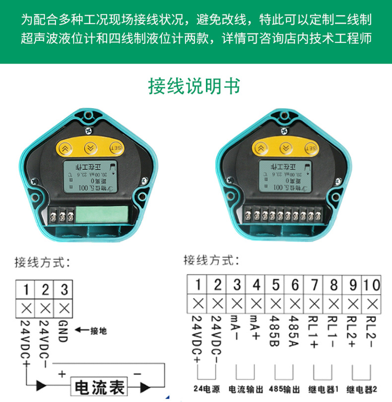 一體式超聲波液位計 廣州分體式物液位計超聲波水位變送器4-20mA示例圖32