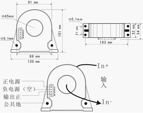 杭州美控0A-5A~1000A交流電流傳感器變送器多種輸出霍爾電流變送示例圖13