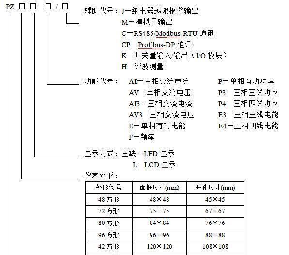 無錫儀表廠家直供PZ48L-AI3液晶顯示三相電流表示例圖5