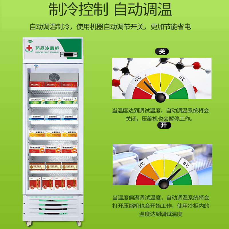 藥品陰涼柜冷藏展示醫用藥柜新GSP認證立式單雙三門陳列柜記錄儀示例圖2