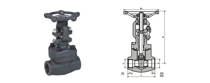 鍛造閘閥 焊接閘閥 Z61H-800lb 高壓鍛造閘閥 DN15DN20DN25DN32示例圖2