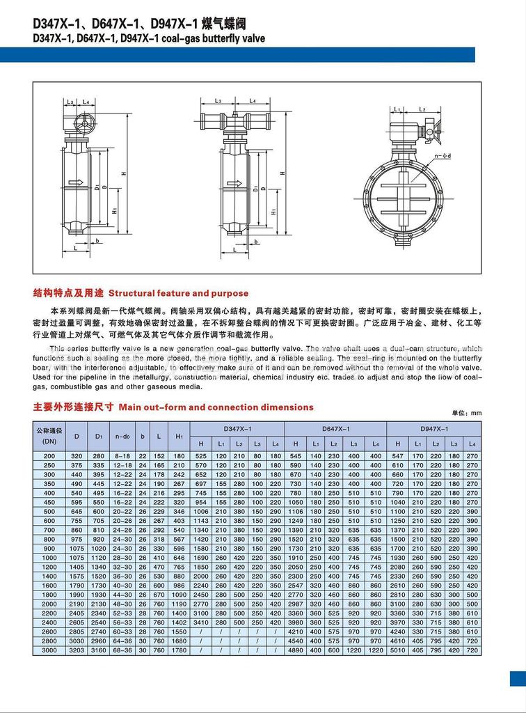 D347X-1 手動煤氣蝶閥　電動煤氣蝶閥　氣動煤氣蝶閥　雙示例圖3