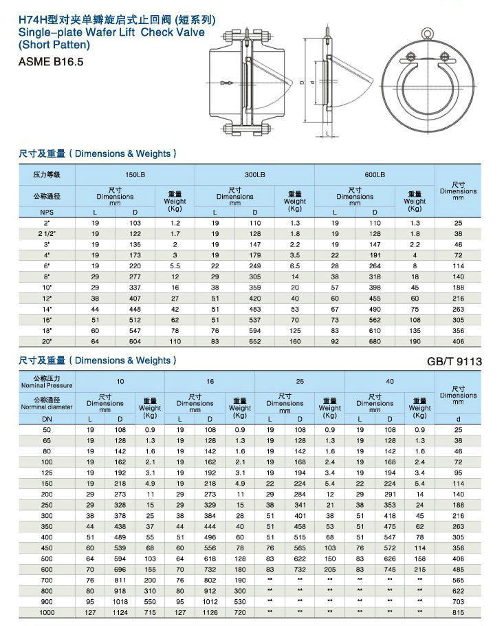 廠家直銷 H74H對夾單瓣旋啟式止回閥 圓盤式止回閥 螺絲止回閥示例圖30