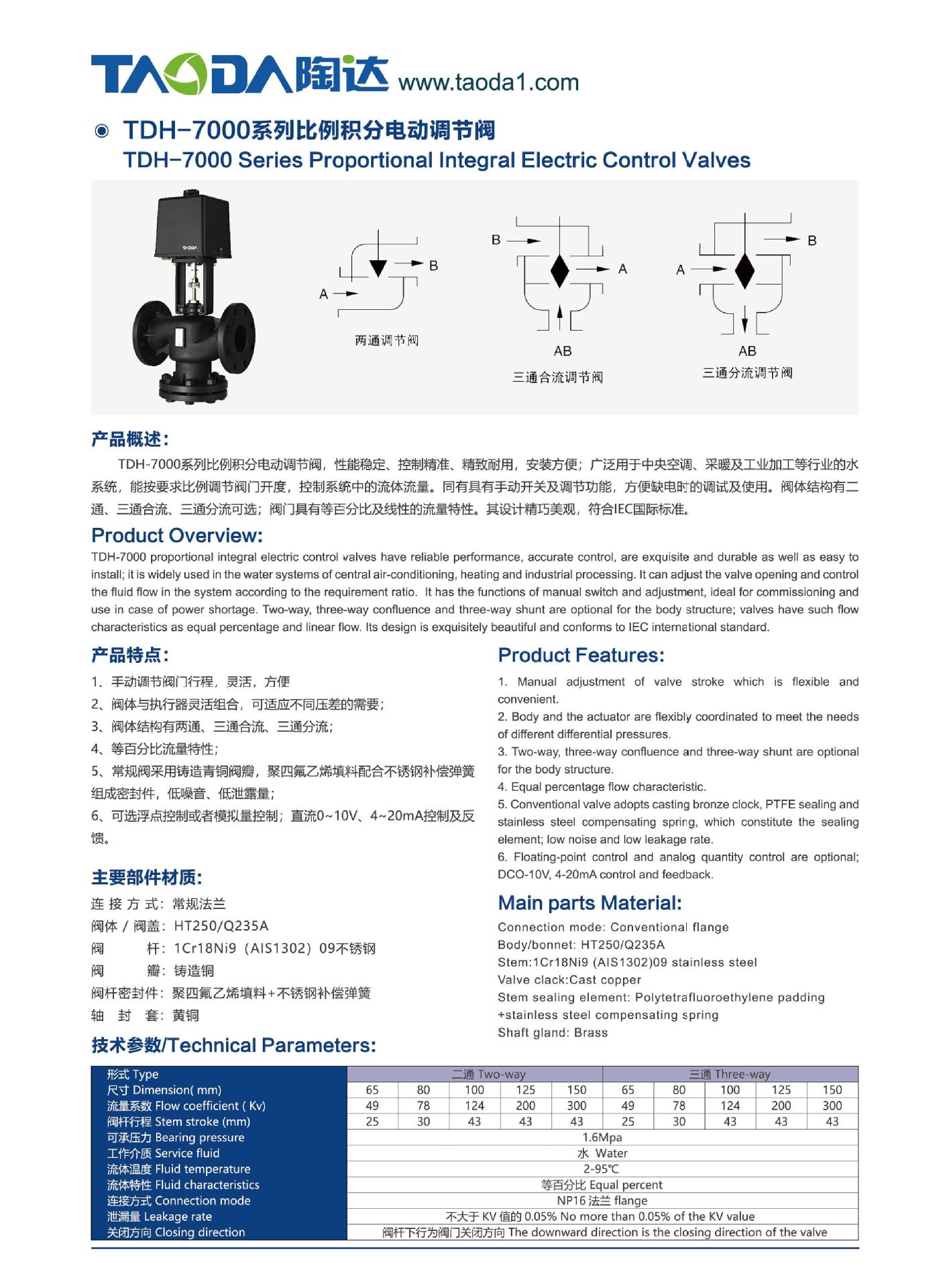 比例積分電動調節閥 水空調電動調節閥  0-10V 4-20mA 直行程示例圖5