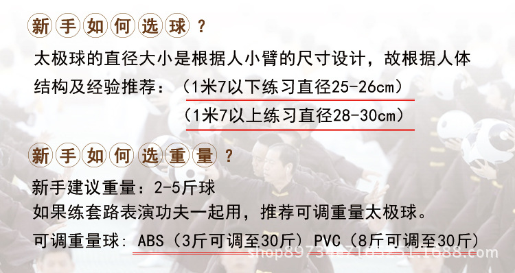 豫天云 太極球健身球 樹脂球實心球武術表演練功球ABS/PVC/樹脂球示例圖3