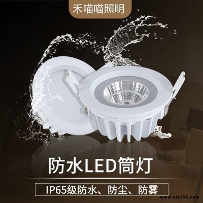 防水筒燈 LED射燈 嵌入式IP65防水防霧燈10W20W24W30 HEMIAOMIAO