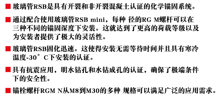 德國慧魚化學錨栓 RGM8M10M12M16M20M24 鋼結構錨栓化學錨固螺栓示例圖16